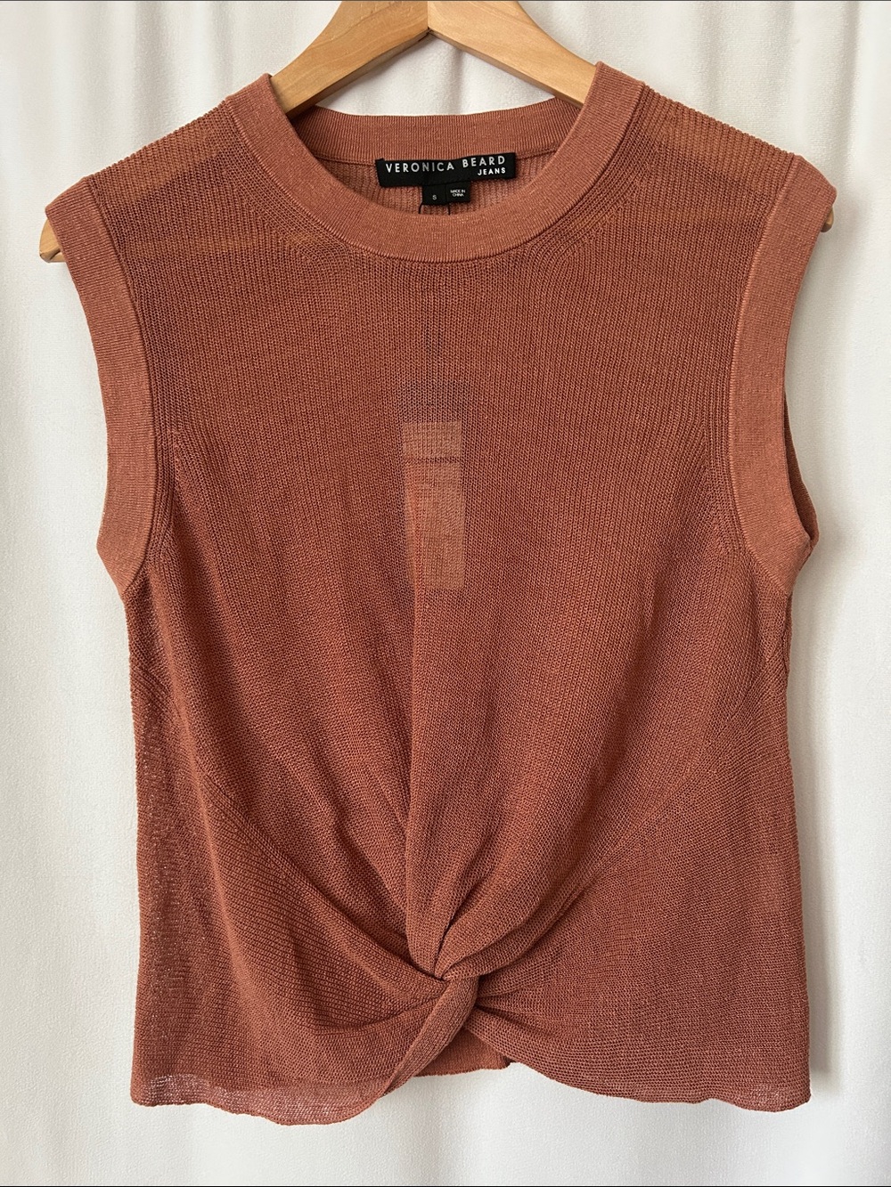 Veronica Beard NWT Kellen Sleeveless “Golden Brown” Sweater Top **Size S** 🌺🌺